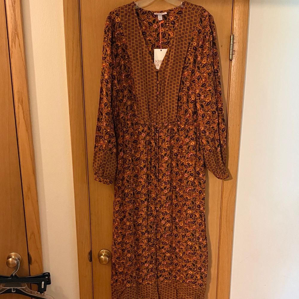 Knox Rose Long Sleeve Maxi Dress in Rust Floral